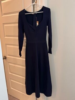 Boden Elegant Navy Long-Sleeve Knit Dress